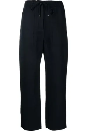 Tommy Hilfiger Bukser, Dame, Blå, XS, Tyl, Linen Pull-On Boyfriend Bukser