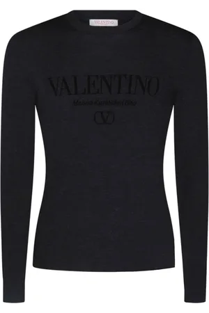 VALENTINO GARAVANI Top, Herre, Grå, XL, Uld, Logo Uld Crewneck Sweater