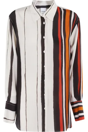 Aspesi Bluser & Skjorter, Dame, Flerfarvet, S, Uld, Multifarvet Silke Trykt Skjorte Klassisk Stil