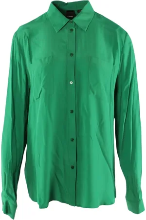 Pinko Bluser & Skjorter, Dame, Grøn, L, Silkebluse