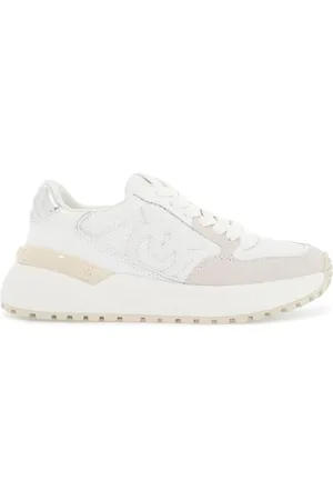 Pinko Sko, Dame, Grå, 38 EU, Læder, Love Birds Læder Sneakers