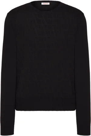 VALENTINO GARAVANI Strik, Herre, Sort, M, Uld, Iconographic Sweater