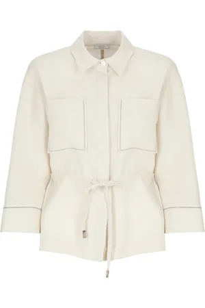 PESERICO SIGN Bluser & Skjorter, Dame, , M, Linned, Ivory Linnedskjorte med Krave