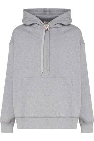 VALENTINO GARAVANI Sweathshirts & Hoodies, Herre, Grå, L, Bomuld, Melange Grå Bomulds Hættetrøje
