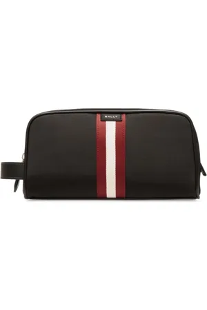 Bally Taske, Herre, Sort, ONE SIZE, Sort Håndledsrem Taske med Stribe Detaljer