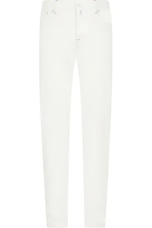 Kiton Jeans, Herre, Hvid, W34, Bomuld, Slim-fit bomuldsjeans