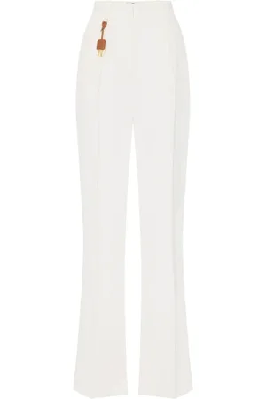 Elisabetta Franchi Bukser, Dame, Hvid, S, Hvide Bukser med Pintuck Detaljer