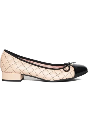 Pretty Ballerinas Sko, Dame, , 40 EU, Læder, Nude og sorte læderballerinaer