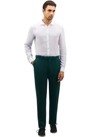 Boglioli Skjorte, Herre, Hvid, 4XL, Linned, Tøjfarvet Linnedskjorte