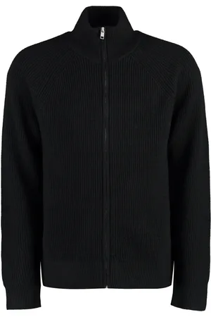 Isabel Marant Strik, Herre, Sort, M, Uld, Højhalset Cardigan med Lynlås