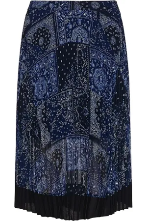 Tommy Hilfiger Nederdel, Dame, Blå, XS, Polyester, Relaxed Plisseret Midi Nederdel