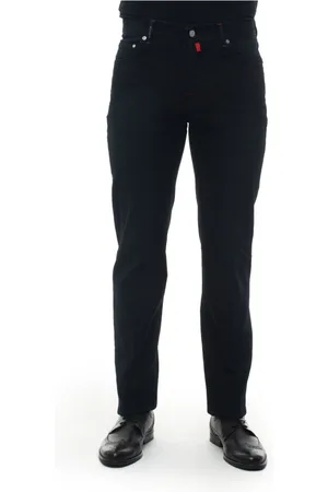 Kiton Jeans, Herre, Sort, W32, Denim, Slim-Fit 5 Pocket Denim Jeans