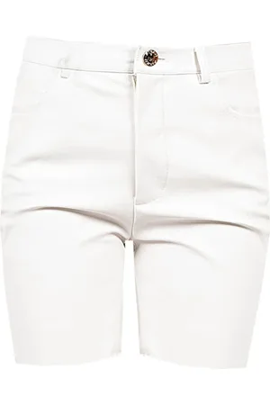 Pinko Shorts, Dame, Hvid, W30, Læder, Lange Faux Læder Shorts