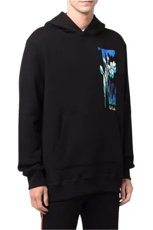 Paul Smith Sweathshirts & Hoodies, Herre, Sort, L, Bomuld, Floral Panel Motif Hættetrøje