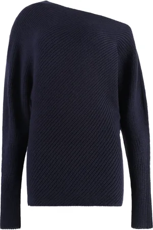 Serafini Strik, Dame, Blå, XS, Uld, Ribstrikket Pullover i Uldblanding