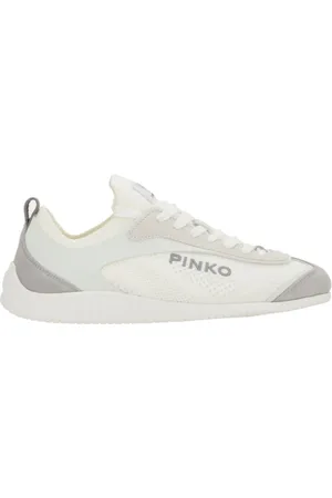 Pinko Sko, Dame, Hvid, 38 EU, Suede, Milk Knit and Suede Sneakers