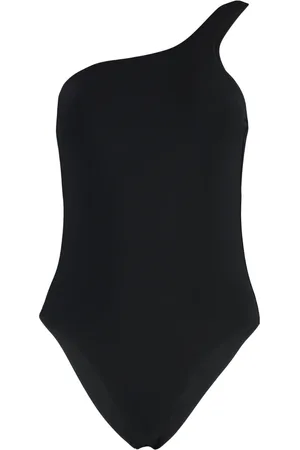 Isabel Marant Badetøj, Dame, Sort, L, Uld, One-shoulder badedragt med udskæring bagpå