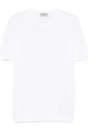 JOHN SMEDLEY Top, Herre, Hvid, XL, Hvide Crew Neck T-shirts og Polos