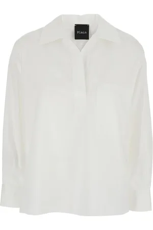 Plaîn Units Bluser & Skjorter, Dame, Hvid, XS, Bomuld, Hvid Polo Stil Bomuldsblandings Skjorte