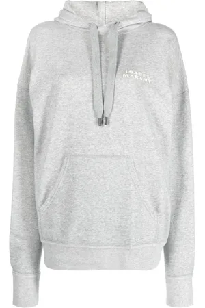Isabel Marant Sweathshirts & Hoodies, Dame, Grå, XS, Bomuld, Logo-broderet Oversized Hættetrøje