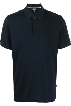 HUGO BOSS Top, Herre, Blå, L, Bomuld, Pima Bomulds Polo Shirt