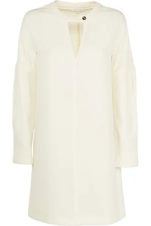 Patrizia Pepe Kjole, Dame, Hvid, S, Polyester, Kort kjole med lange ærmer