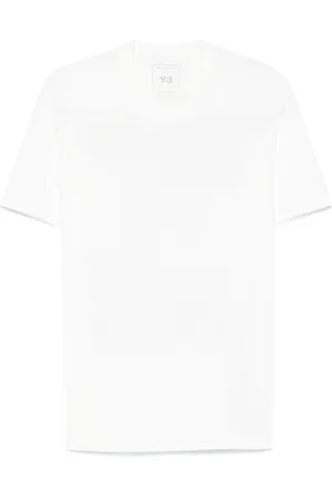 Y-3 Top, unisex, Hvid, L, Bomuld, Logo Print Crew Neck T-shirt