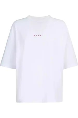 Marni Top, Dame, Hvid, XS, Bomuld, Hvid Bomuld Oversized Rund Hals T-shirt