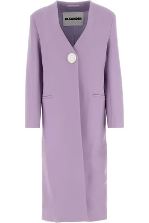 Jil Sander Frakke, Dame, Lilla, XS, Uld, Enkel Knapfrakke