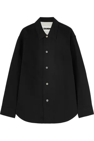 Jil Sander Jakke, Herre, Sort, M, Bomuld, Sort Bomuldsskjorte