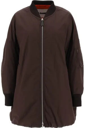 Jil Sander Jakke, Dame, Brun, S, Uld, Stilfuld Bomber Jakke