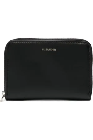 Jil Sander Tilbehør, Herre, Sort, ONE SIZE, Læder, Sort Læder Logo Wallet
