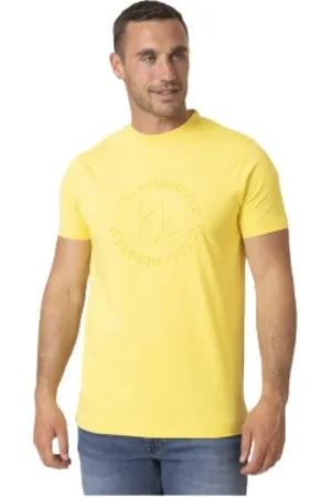 Karl Lagerfeld Top, Herre, Flerfarvet, 2XL, Bomuld, Gul T-shirt