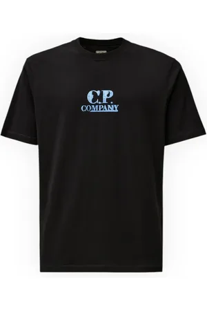 C.P. Company Top, Herre, Blå, L, Grafisk Logo Jersey T-Shirt
