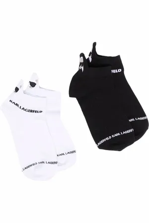 Karl Lagerfeld Undertøj, Dame, Sort, XS, Bomuld, K/Ikonik Broderede Sokker Pakke