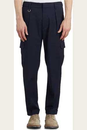 Paolo Pecora Bukser, Herre, Blå, XL, Tapered Plisserede Bukser