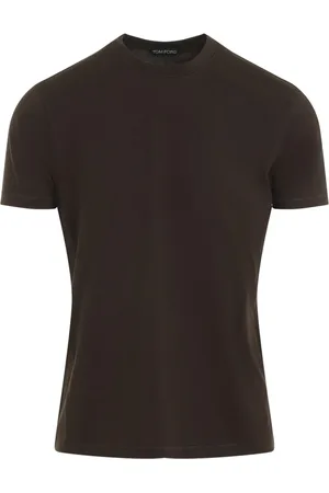 Tom Ford Top, Herre, Brun, XL, Bomuld, Lyocell Cotton Crew T-Shirt