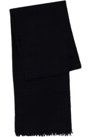 Ralph Lauren Tilbehør, unisex, Blå, ONE SIZE, Uld, Linned, uld og cashmere tørklæde med broderet polospiller
