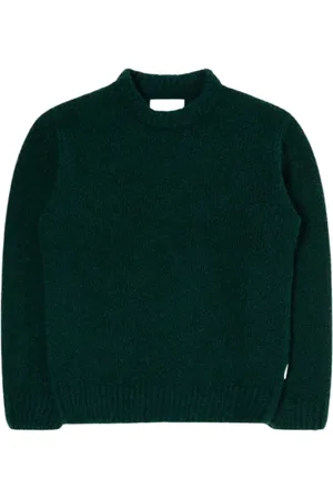 Edwin Strik, Herre, Grøn, XL, Tekstureret sweater i Pineneedle farve