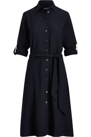 Ralph Lauren Kjole, Dame, Sort, XS, Karalynn Langærmet Afslappet Kjole