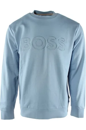 HUGO BOSS Sweathshirts & Hoodies, Herre, Blå, XL, Bomuld, Bomulds sweater