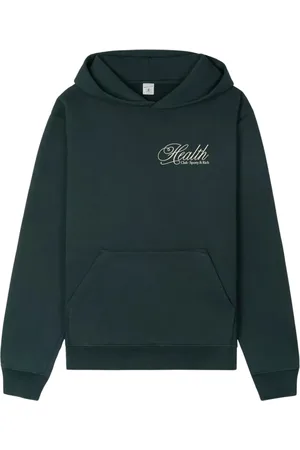 Sporty & Rich Sweathshirts & Hoodies, Dame, Grøn, S, Bomuld, Grøn Hættetrøje Løs Pasform Kængurulomme