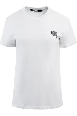 Karl Lagerfeld Top, Dame, Hvid, M, Bomuld, Ikonik 2.0 T-Shirt