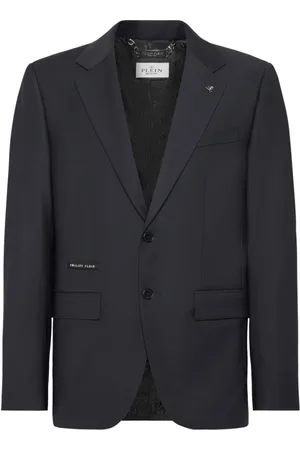 Philipp Plein Jakke, Herre, Blå, 2XL, Elegant Sort Blazer