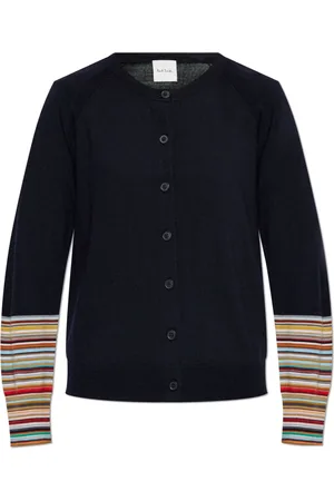 Paul Smith Strik, Dame, Blå, M, Uld, Knapcardigan