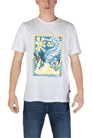 HUGO BOSS Top, Herre, Hvid, M, Bomuld, Hvid Printet Bomulds T-shirt