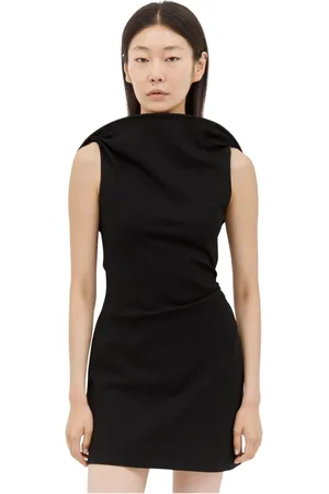Jacquemus Kjole, Dame, Sort, 2XS, Mini Kjole med Metaldetaljer