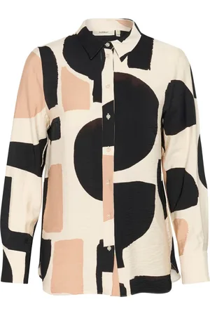 INWEAR Bluser & Skjorter, Dame, Flerfarvet, L, Bomuld, Neutral Soft Blocks Skjorte Bluse