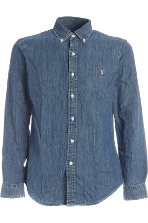 Ralph Lauren Skjorte, Herre, Blå, 2XL, Denim, Slim-Fit Denim Sportsskjorte