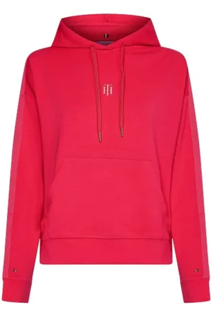 Tommy Hilfiger Sweathshirts & Hoodies, Dame, Lyserød, M, Uld, Casual Hoodie i Splendor